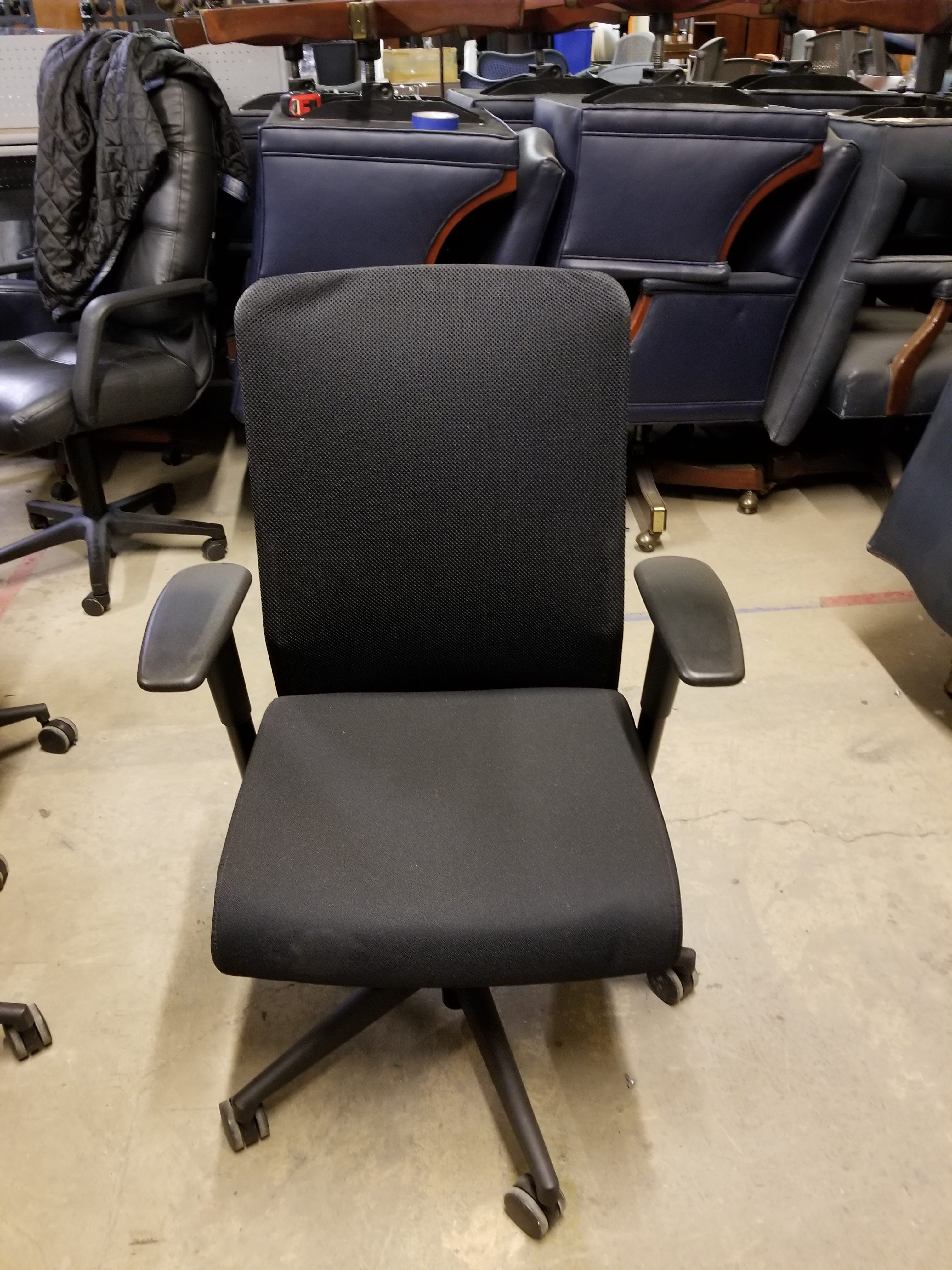 Allsteel Task Chair T Arm Fully Adjustable Black Seat And Back